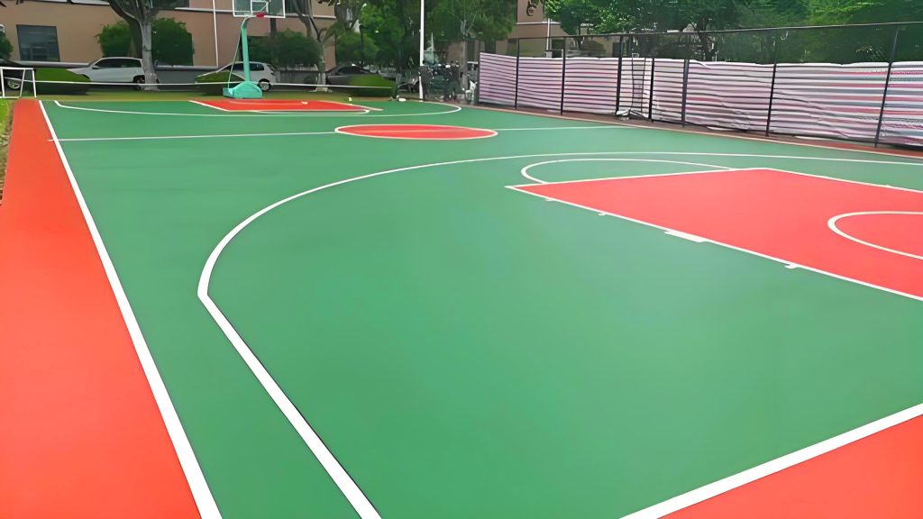 原旧硅PU球场 温馨提示：原场地没有大面积离层起鼓，基础完好没有下沉开裂现象，